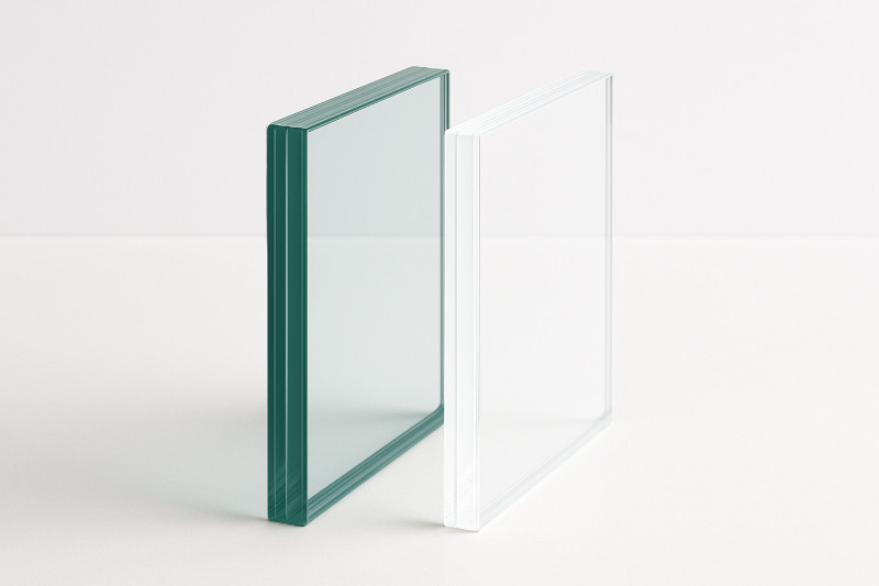 Klarglas und Weissglas gegenüber gestellt