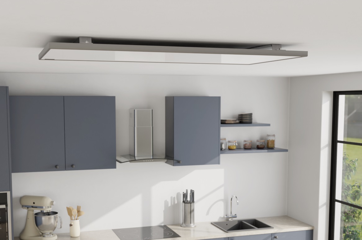 Infrarotheizung Infranomic Frame-Line weiß an Decke montiert