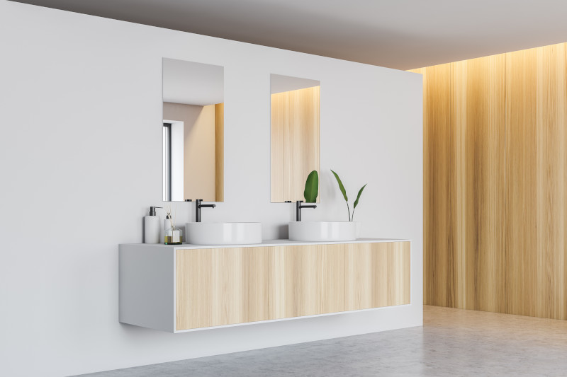 Badezimmerspiegel rahmenlos Modernes Bad mit rahmenlosen Spiegeln